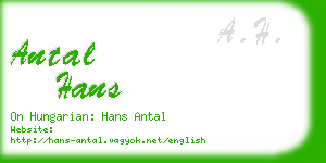 antal hans business card